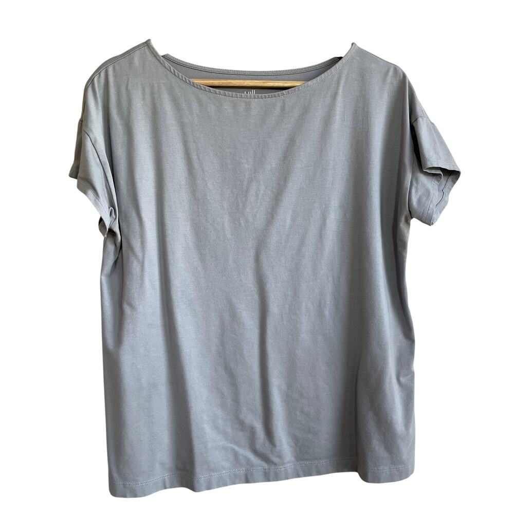 J.Jill luxe supima short sleeved tee gray workout shirt STAINS women's size M